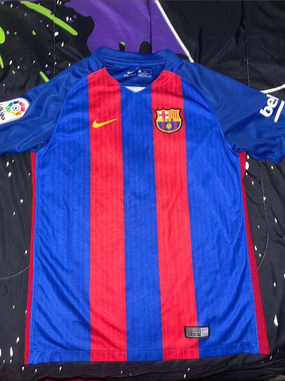 Nike FC Barcelona Messi #10 Jersey - Blue & Red with Yellow Accents
